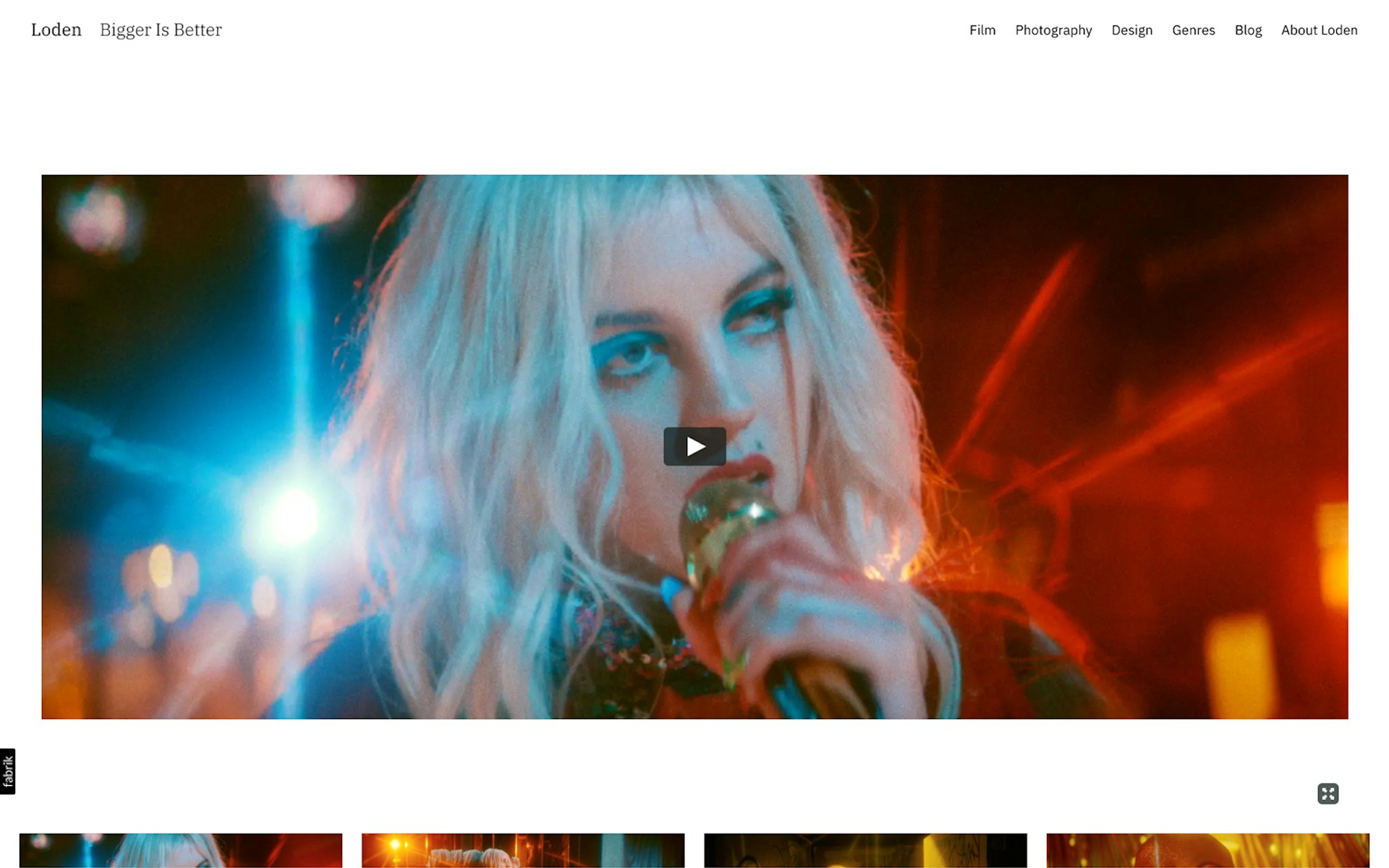 Loden theme for Fabrik portfolio website