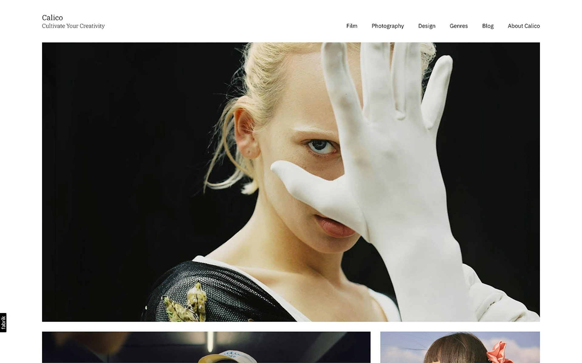 Calico theme for Fabrik portfolio website