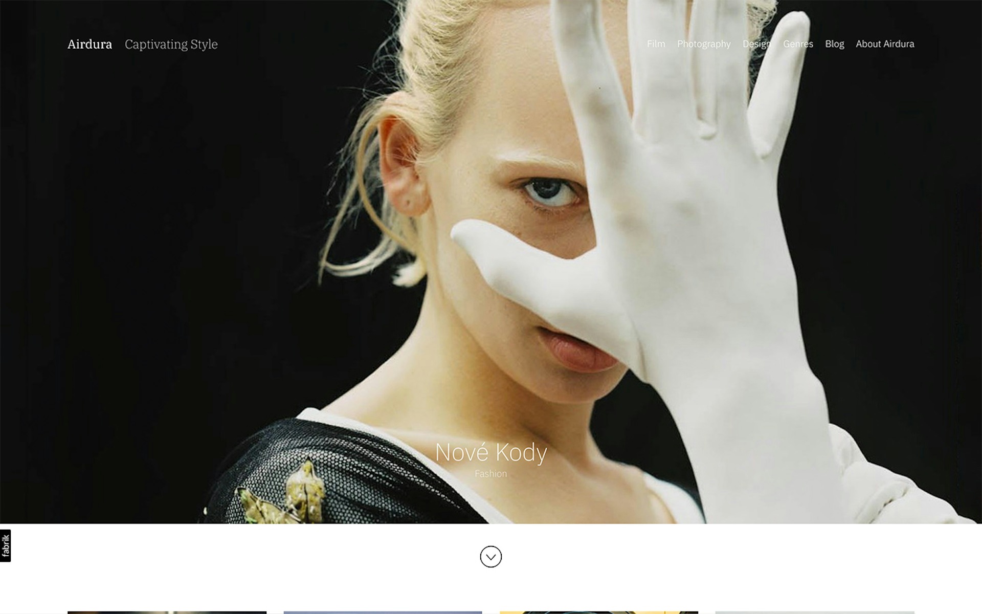 Airdura theme for Fabrik portfolio website