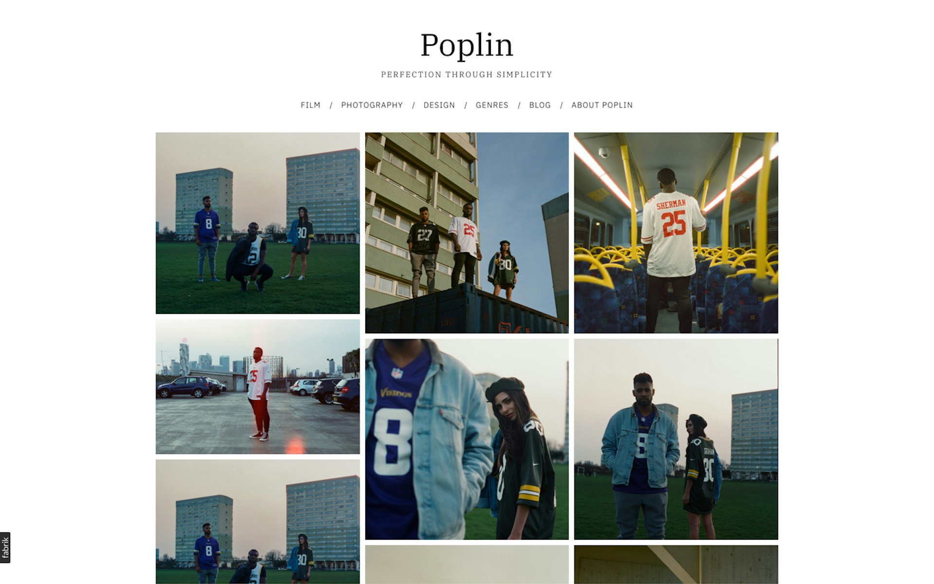 Poplin theme for Fabrik portfolio website