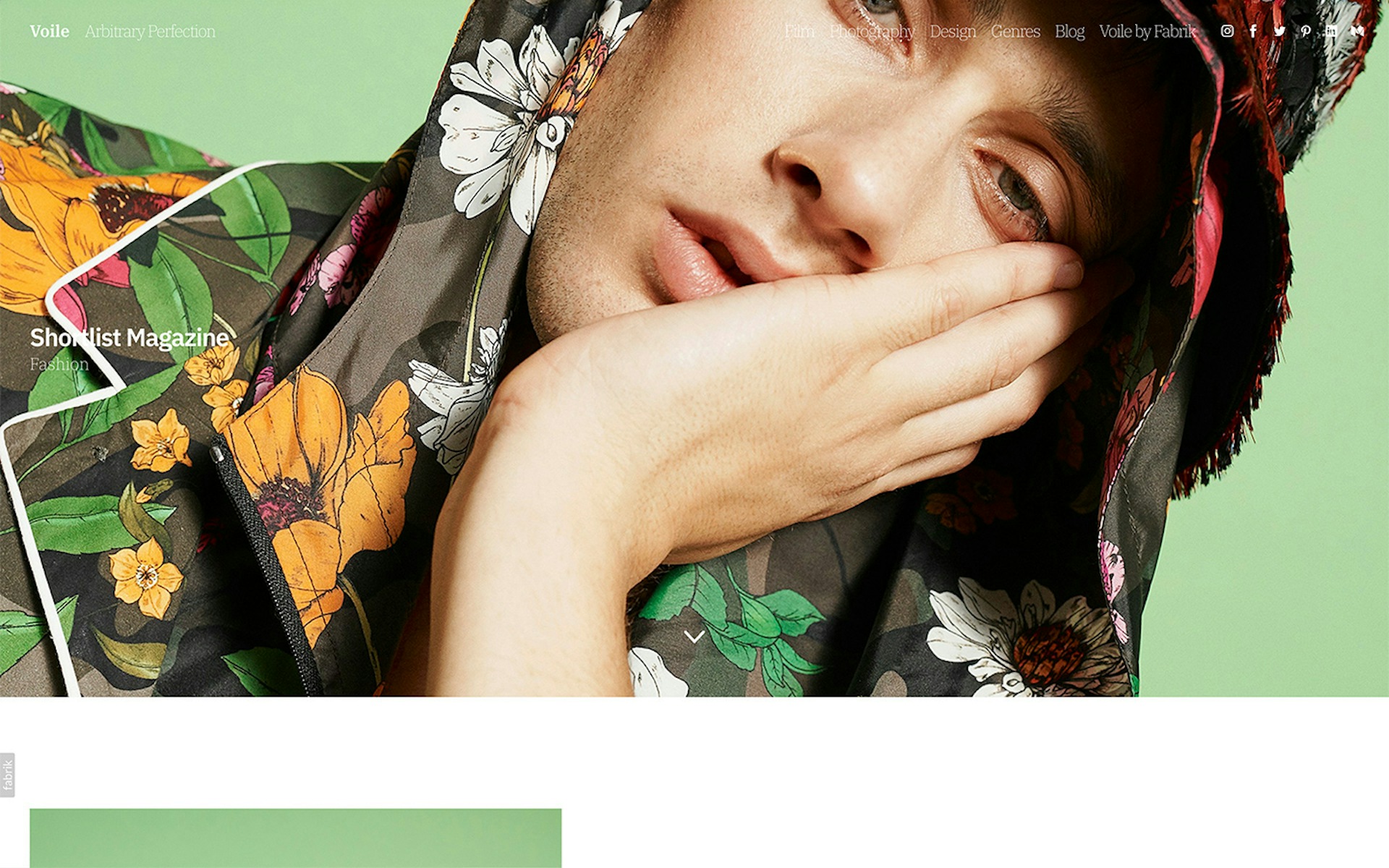 Voile theme for Fabrik portfolio website