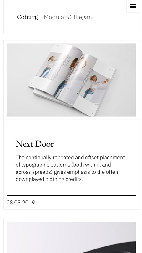 Coburg theme for Fabrik portfolio website