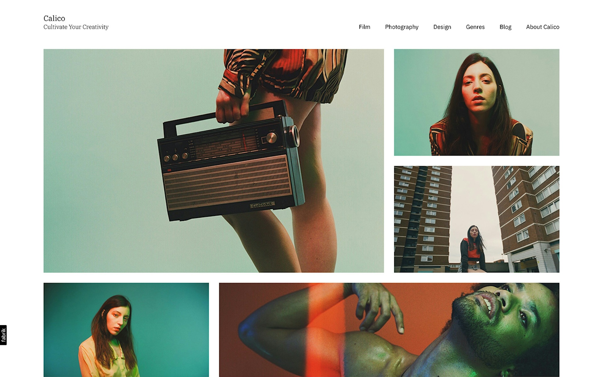 Calico theme for Fabrik portfolio website