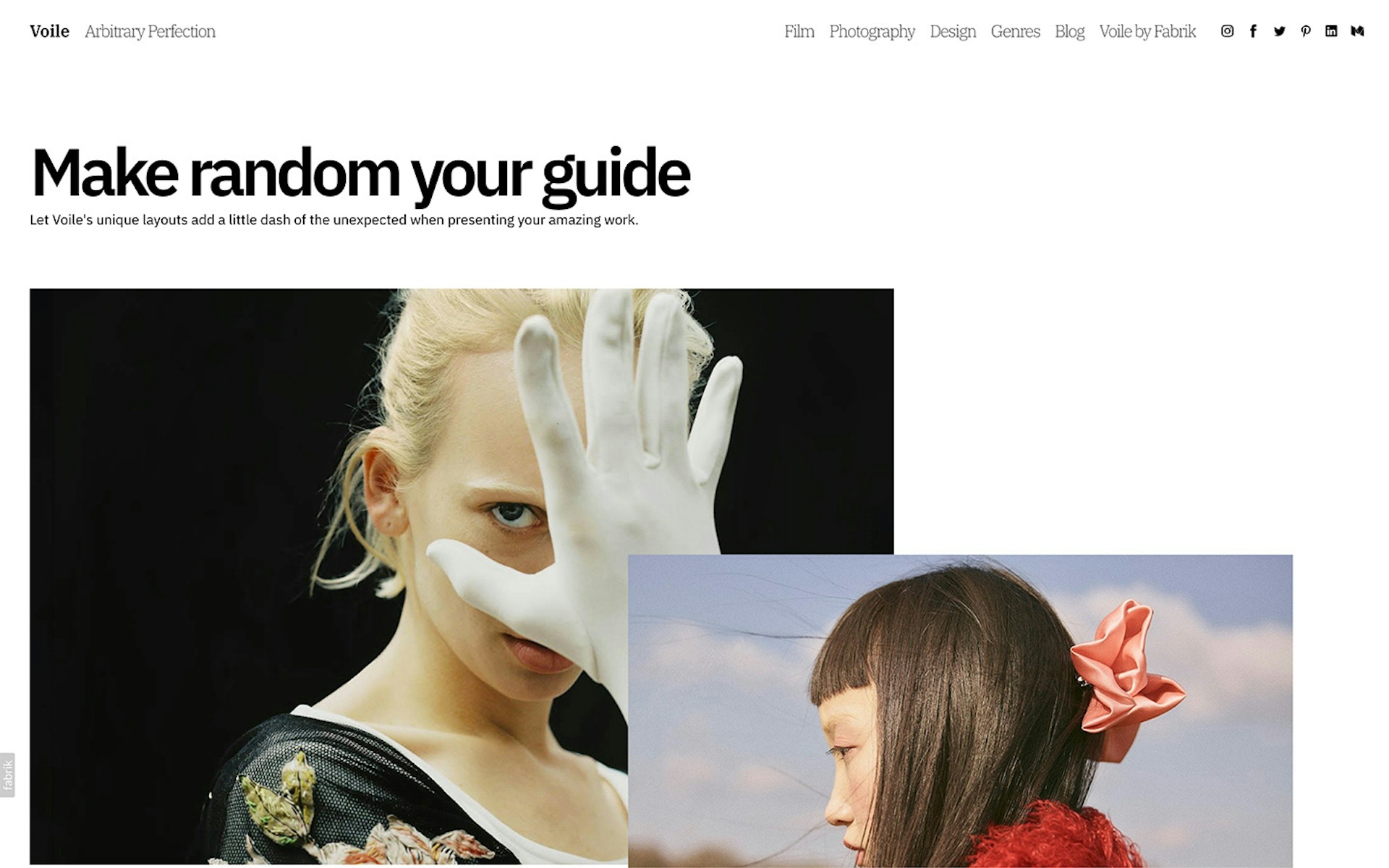 Voile theme for Fabrik portfolio website