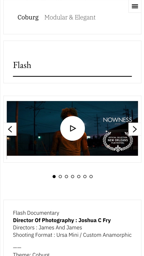 Coburg theme for Fabrik portfolio website