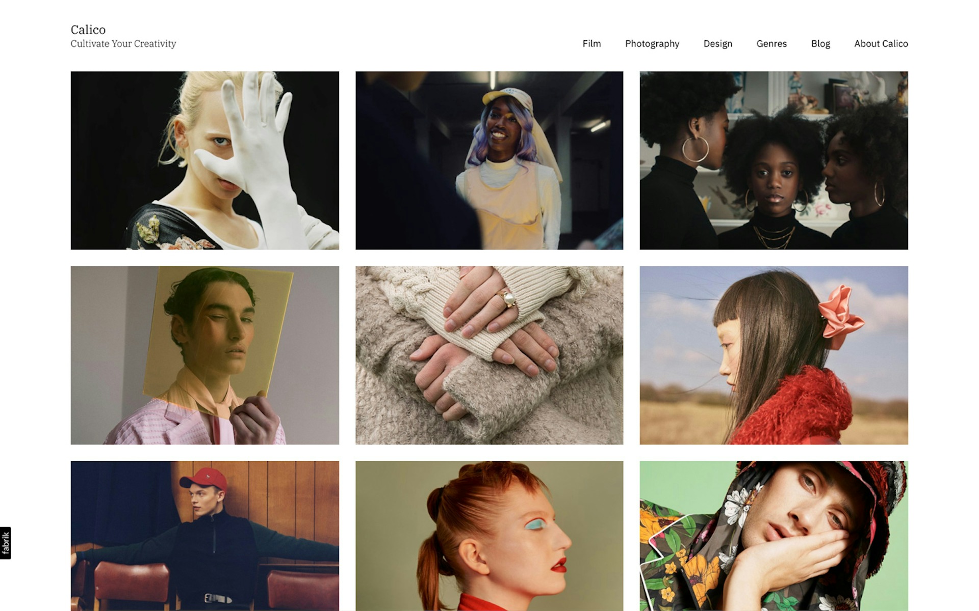 Calico theme for Fabrik portfolio website