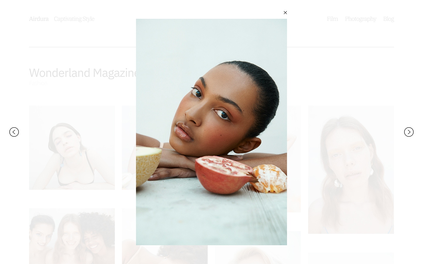 Fabrik lightbox layout example